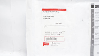 Cook Medical G05464 Thal-Quick Chest Tube Tray 12Fr/22cm